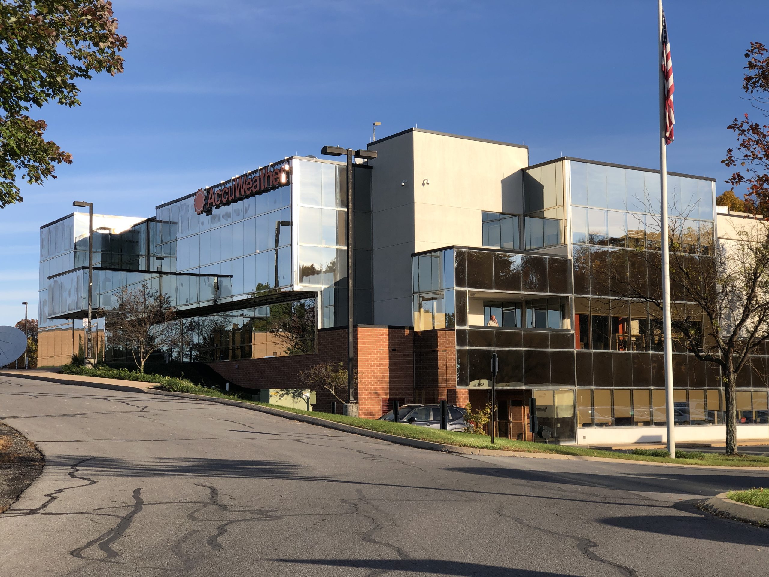 2021 10 28 08 54 16 The headquarters of AccuWeather Incorporated along Science Park Road in Ferguson Township Centre County Pennsylvania scaled